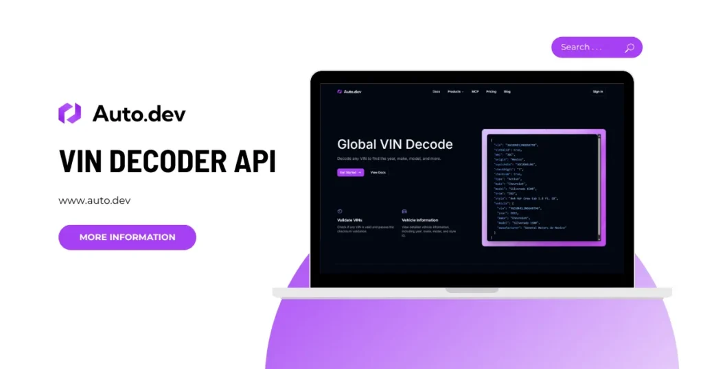 Auto.dev VIN decoder API