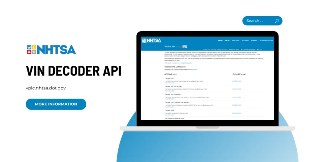 NHTSA Vin decoder API