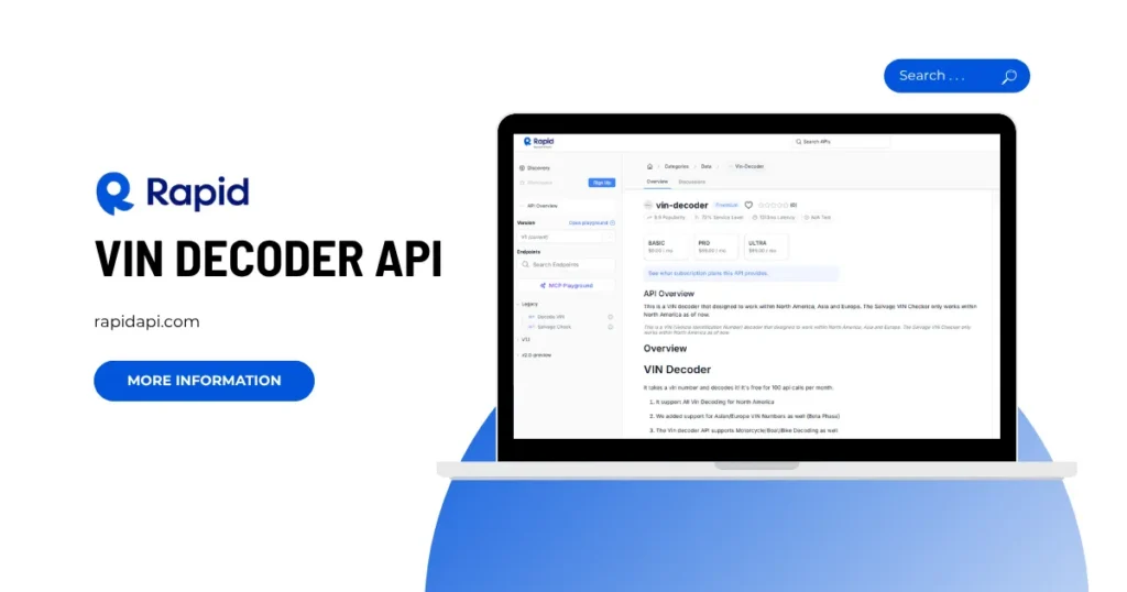 RapidAPI Vin decoder API