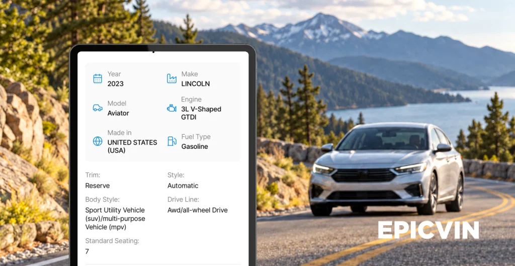 Vehicle report epicVIN